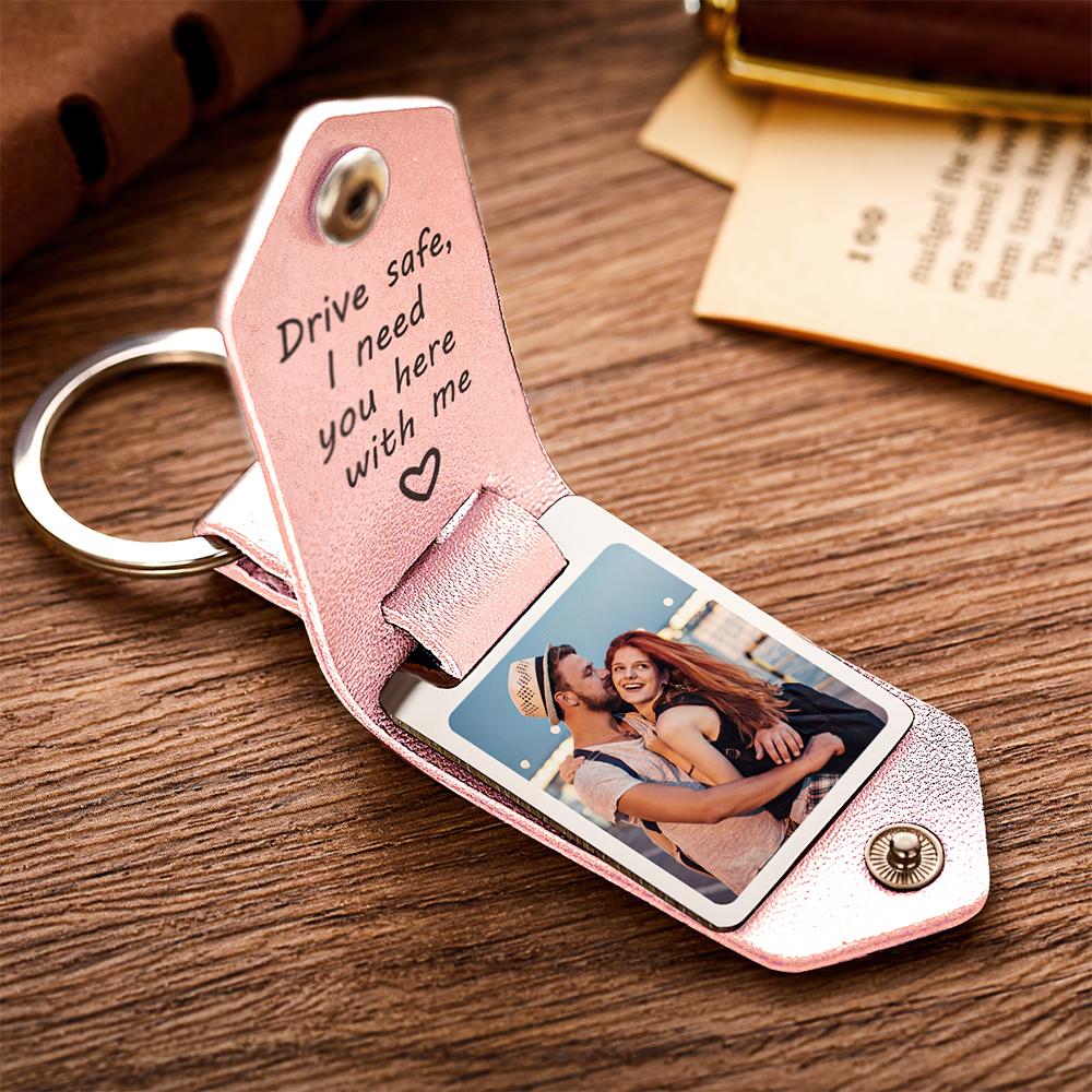 Custom Photo Album Keychain Personalized Photo Leather Keychain Romantic  Gift