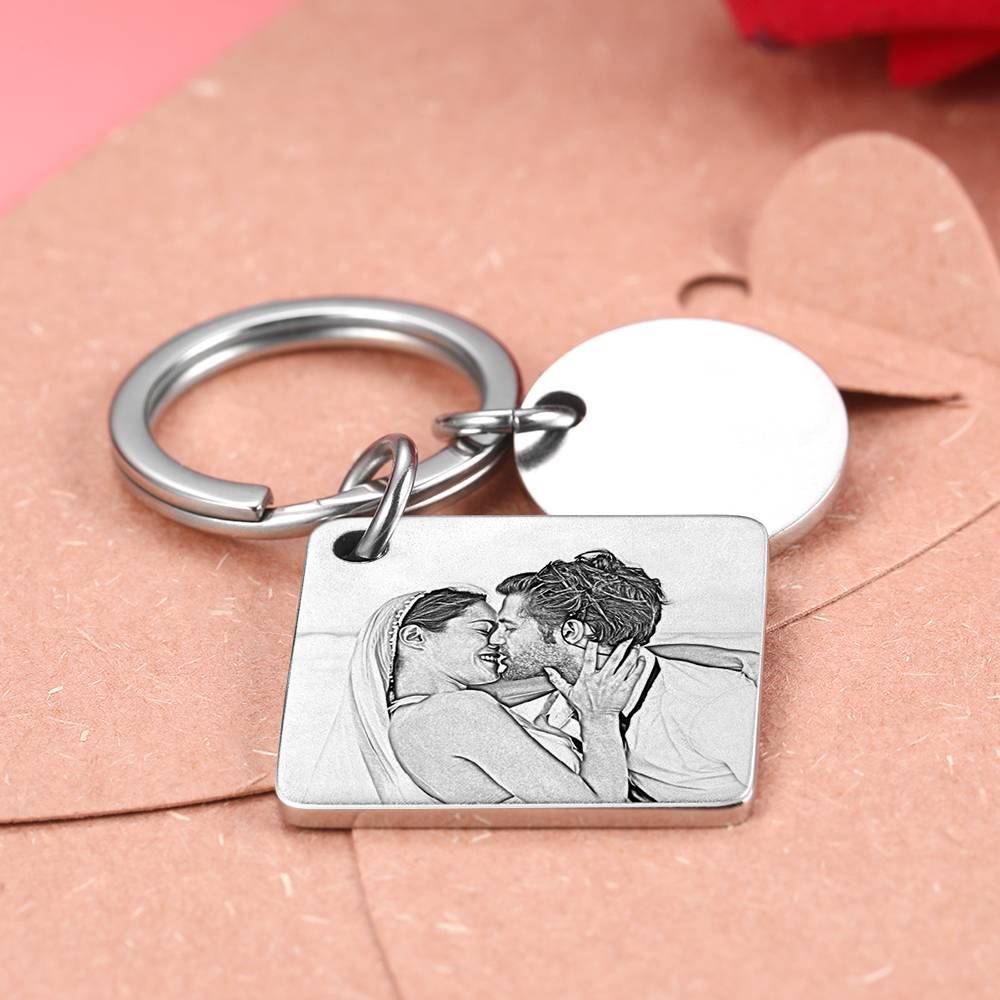  Personalized Custom Keychain with Picture - Turnable