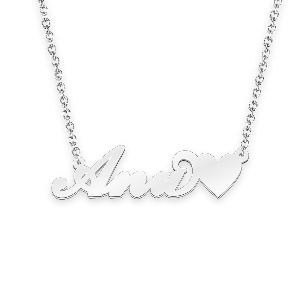 Anu name necklace with little heart 14k gold unique gifts – Name ...
