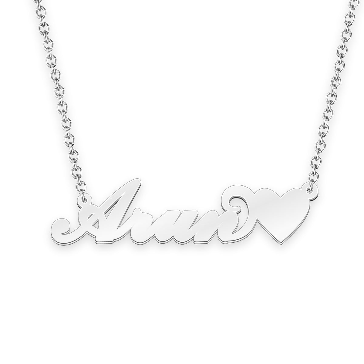 Arun name necklace with little heart 14k gold unique gifts – Name ...