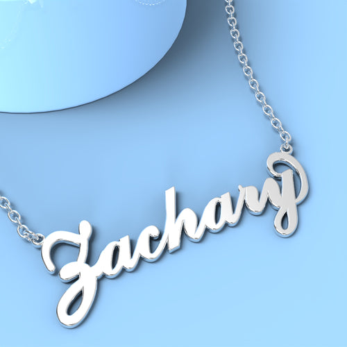 Zachary name necklace Silver Custom Necklace, Personalized Gifts For Her - NameNecklace
